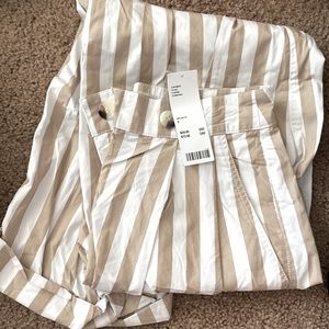 Urban Outfitters Tan and white striped ballon pants